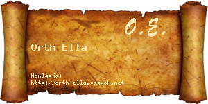 Orth Ella névjegykártya